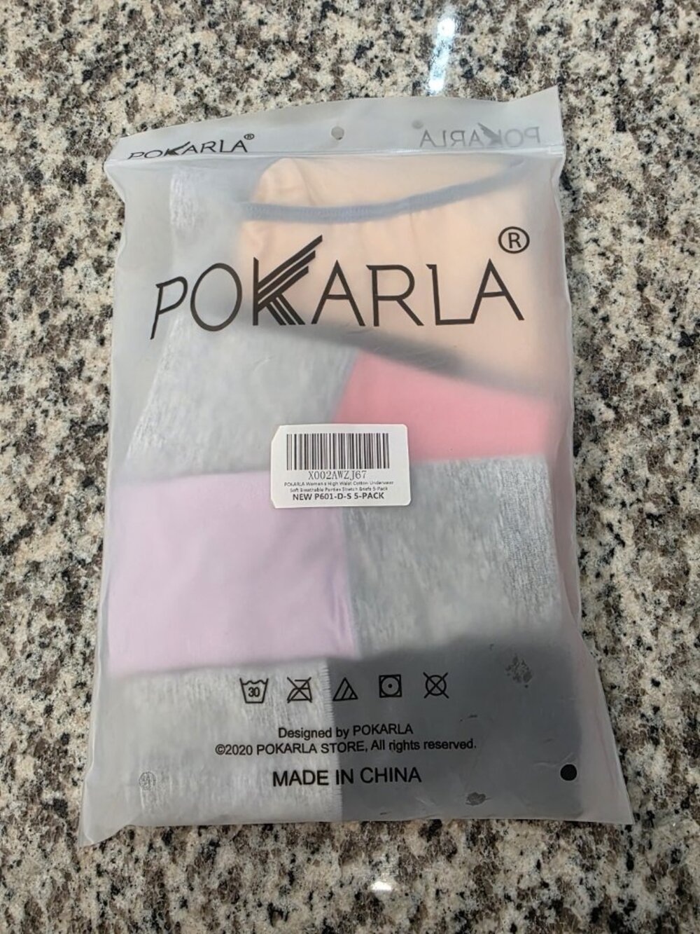 POKARLA Women's Multicolor High Waist Cotton Underwear 4-Pack Small